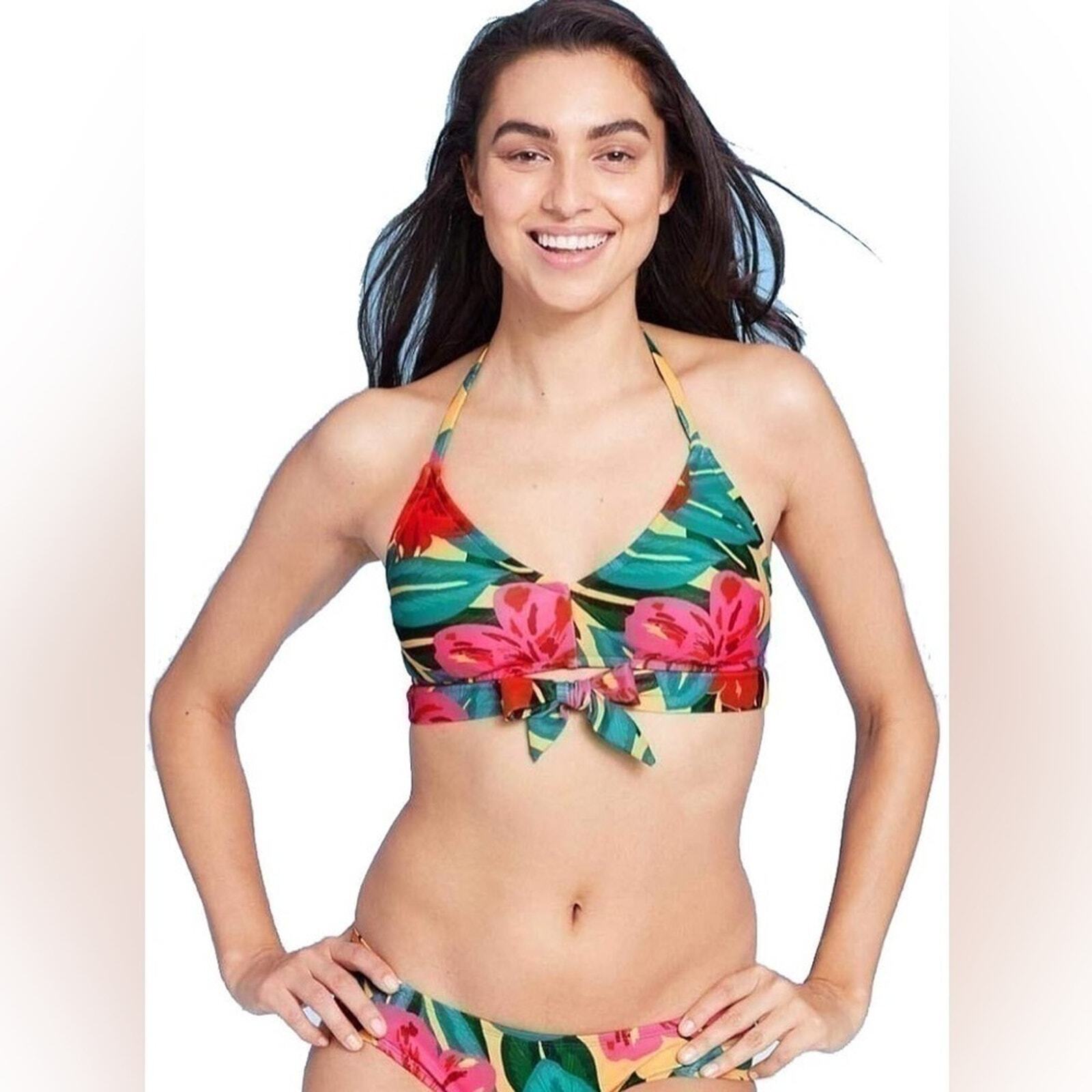 Kona Sol Tropical Floral Bathing Suit Set Size Large