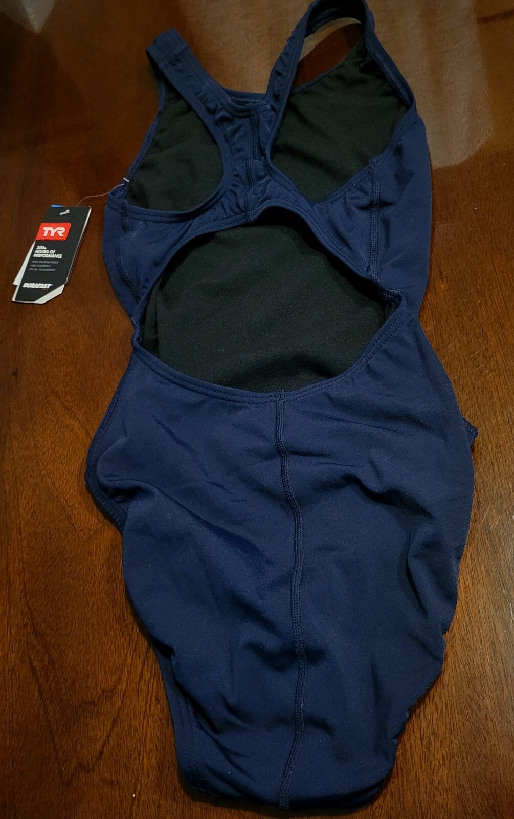 TYR Women’s Size 30 Durafast Maxback Maxfit Navy Blue Swimsuit NWT $70 Swim Suit
