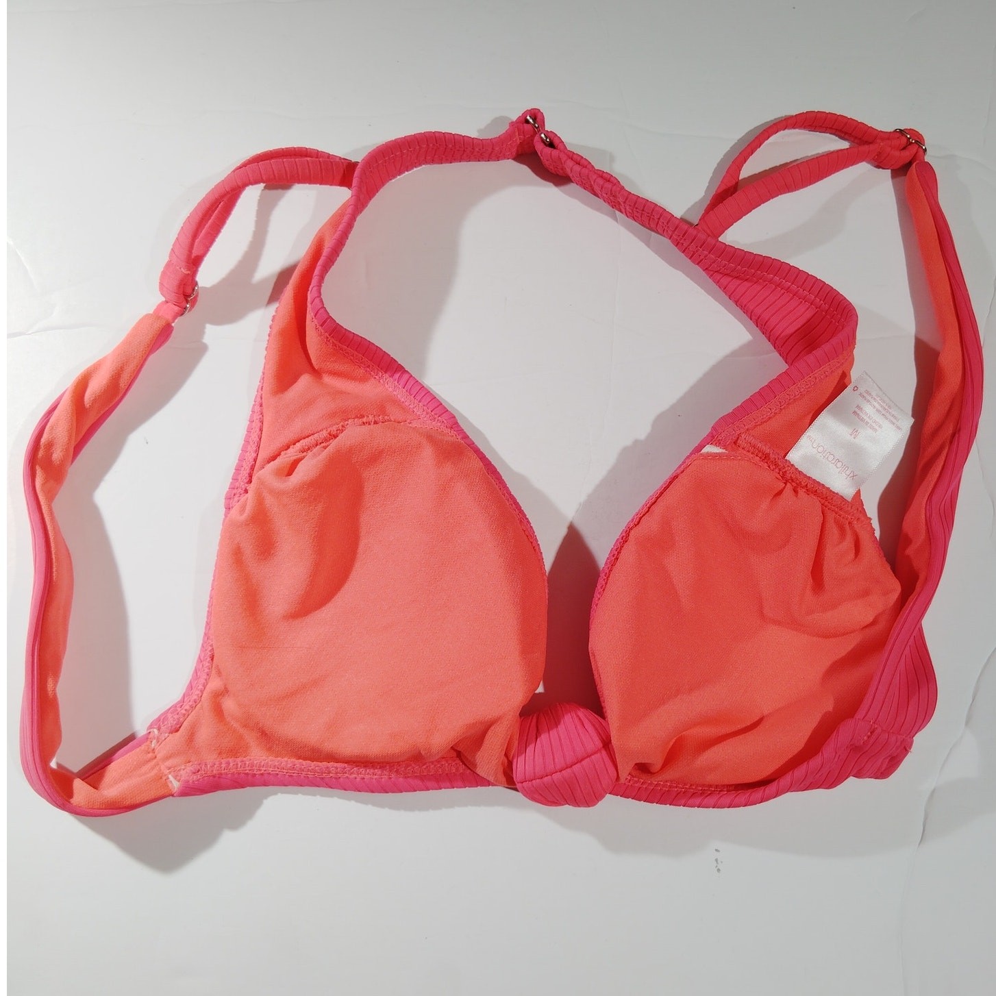 Xhilaration Pink Ribbed Bikini Top – Medium – NWOT