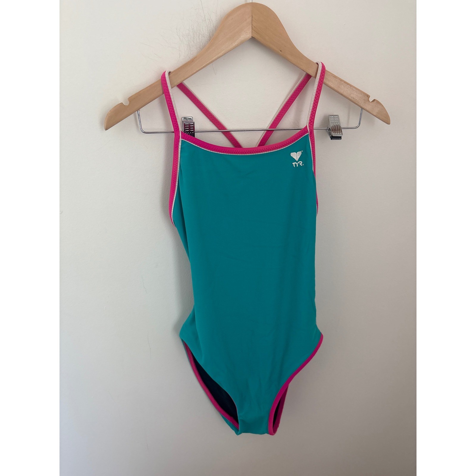TYR Reversible One Piece Swimsuit Teal Black Pink Diamondfit Training Swimwear