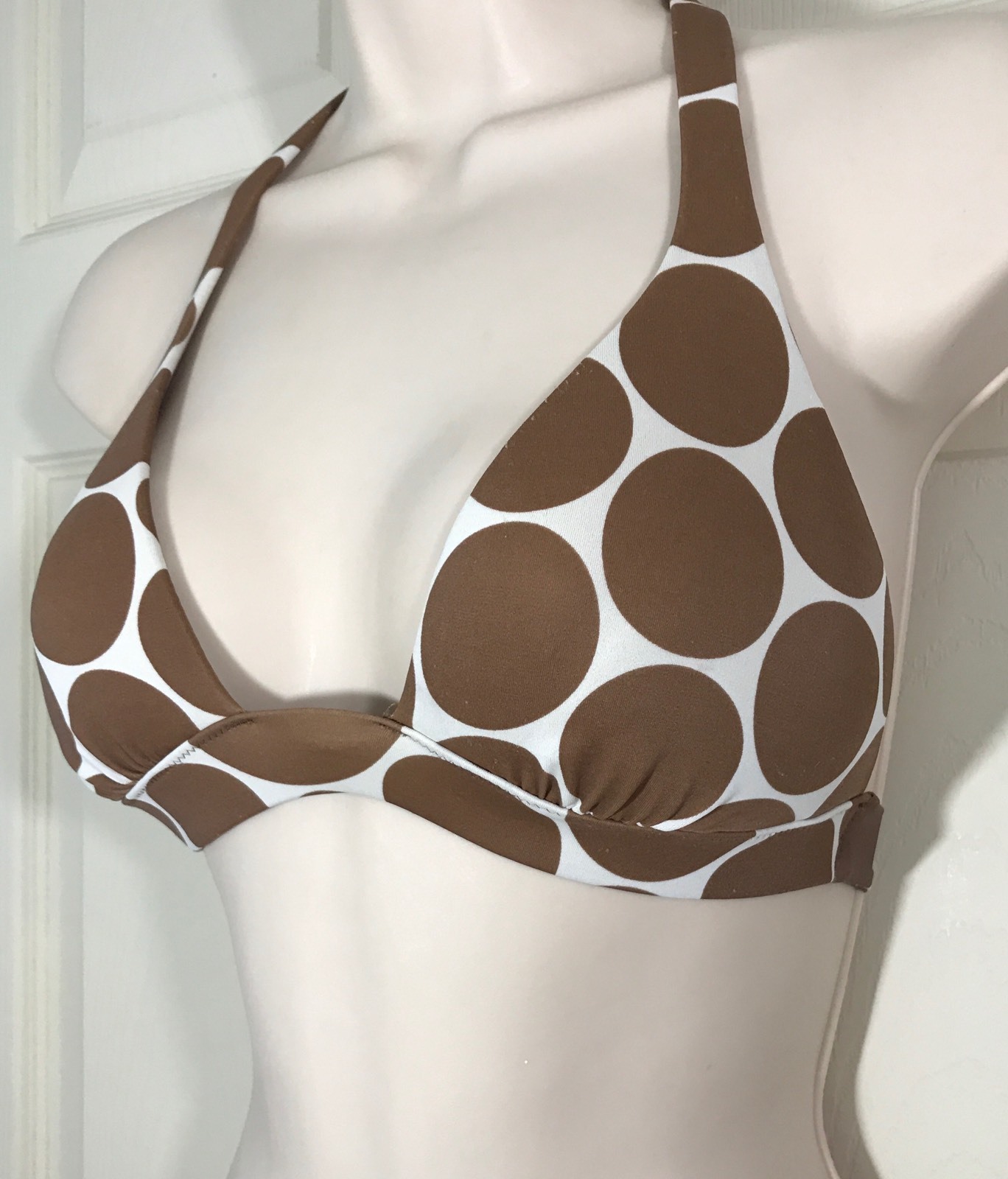 EUC Brown Polka Dot Victoria’s Secret Size Small Bikini Top