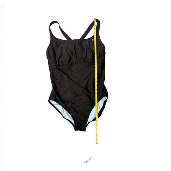 Women’s Nike black light blue one piece racerback swimsuit mesh detail size 14