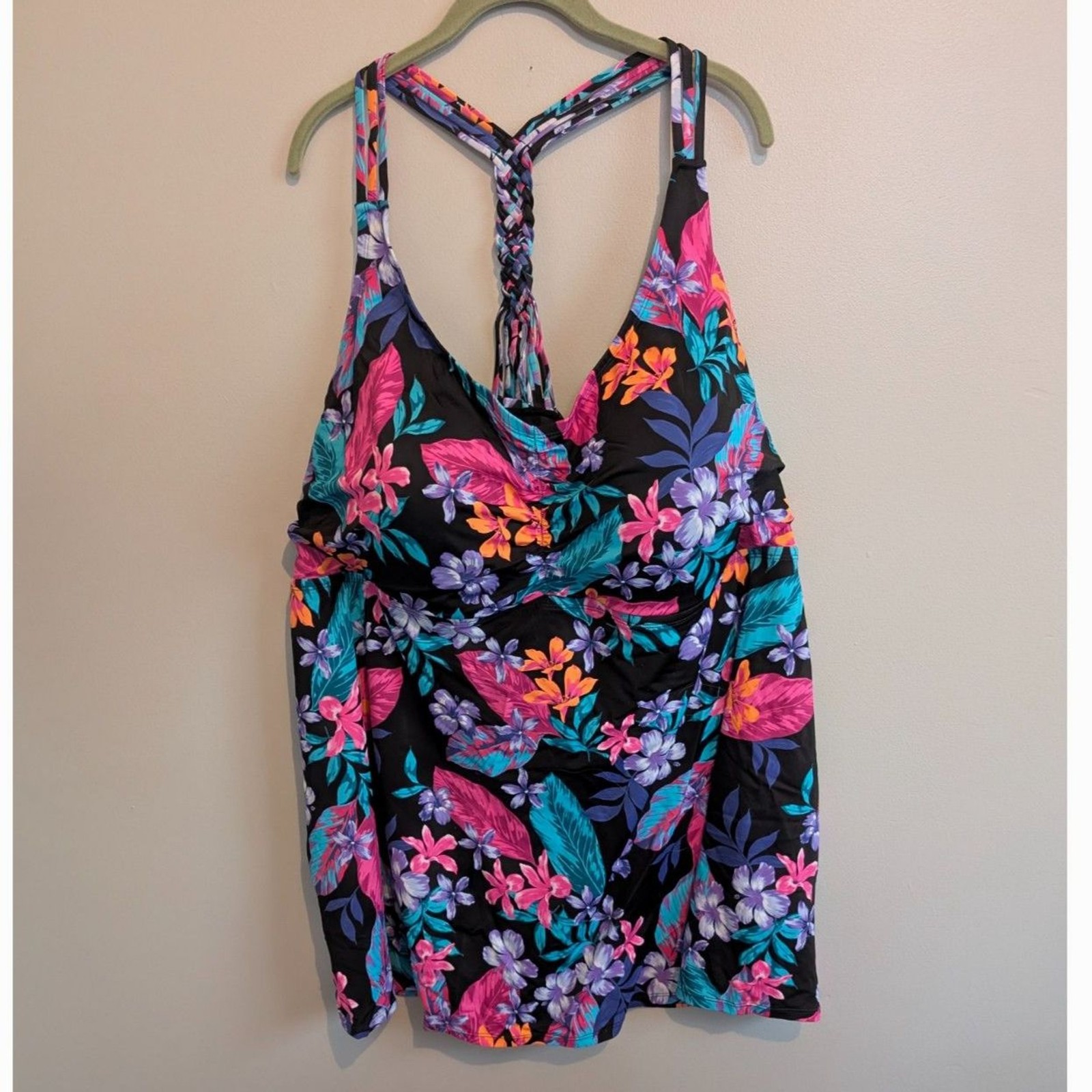 Women’s Swim 365 by Swimsuit For All Tankini Top Size 36 Paradise Floral NWOT