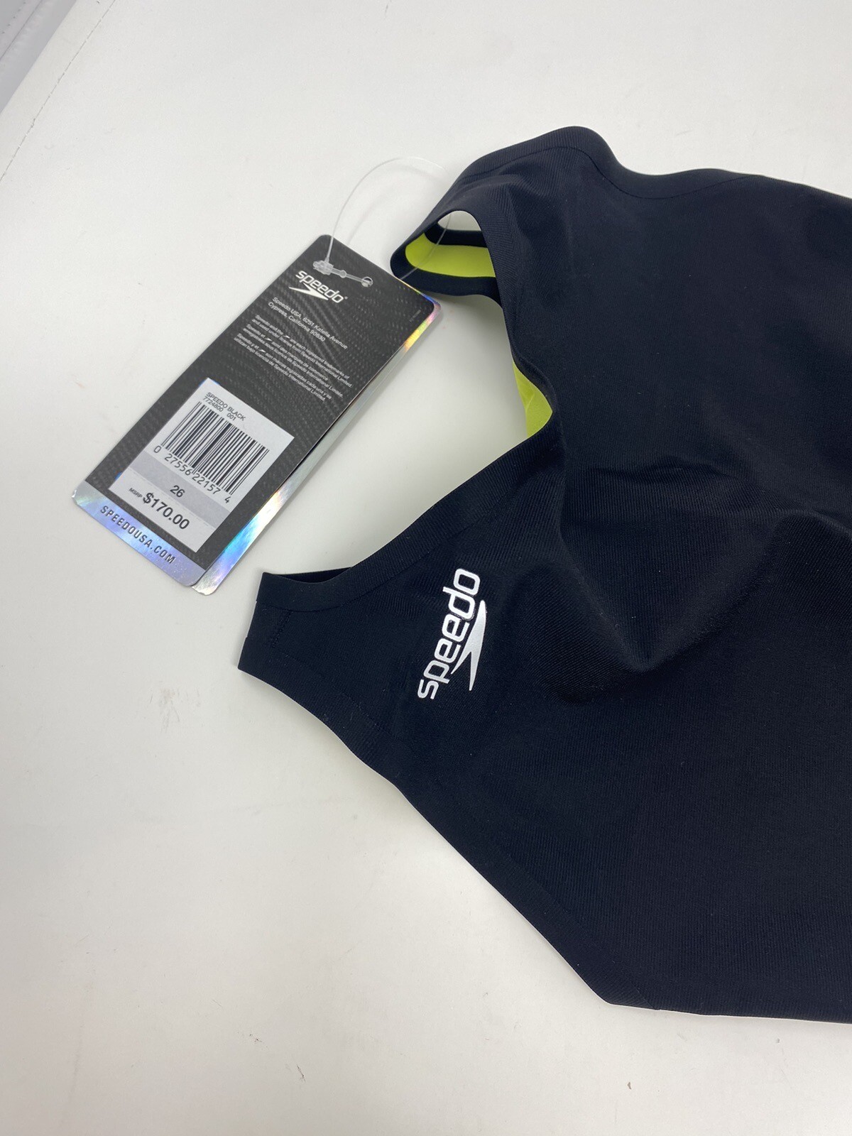 Speedo 26 Female Swimsuit Powerplus Racing Performance Kneeskin Black NWT