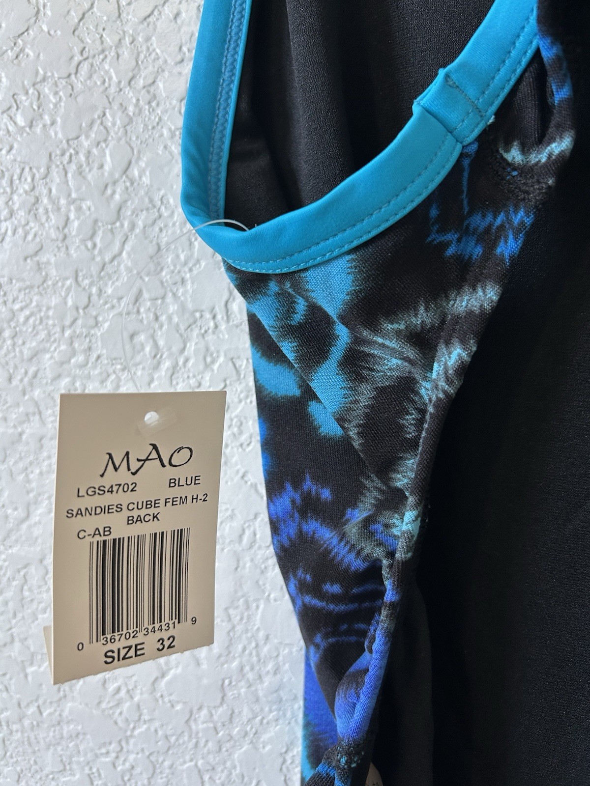 MAO Sandies Cube One Piece Swimsuit Size 32 Blue H-Back Competitive NWT