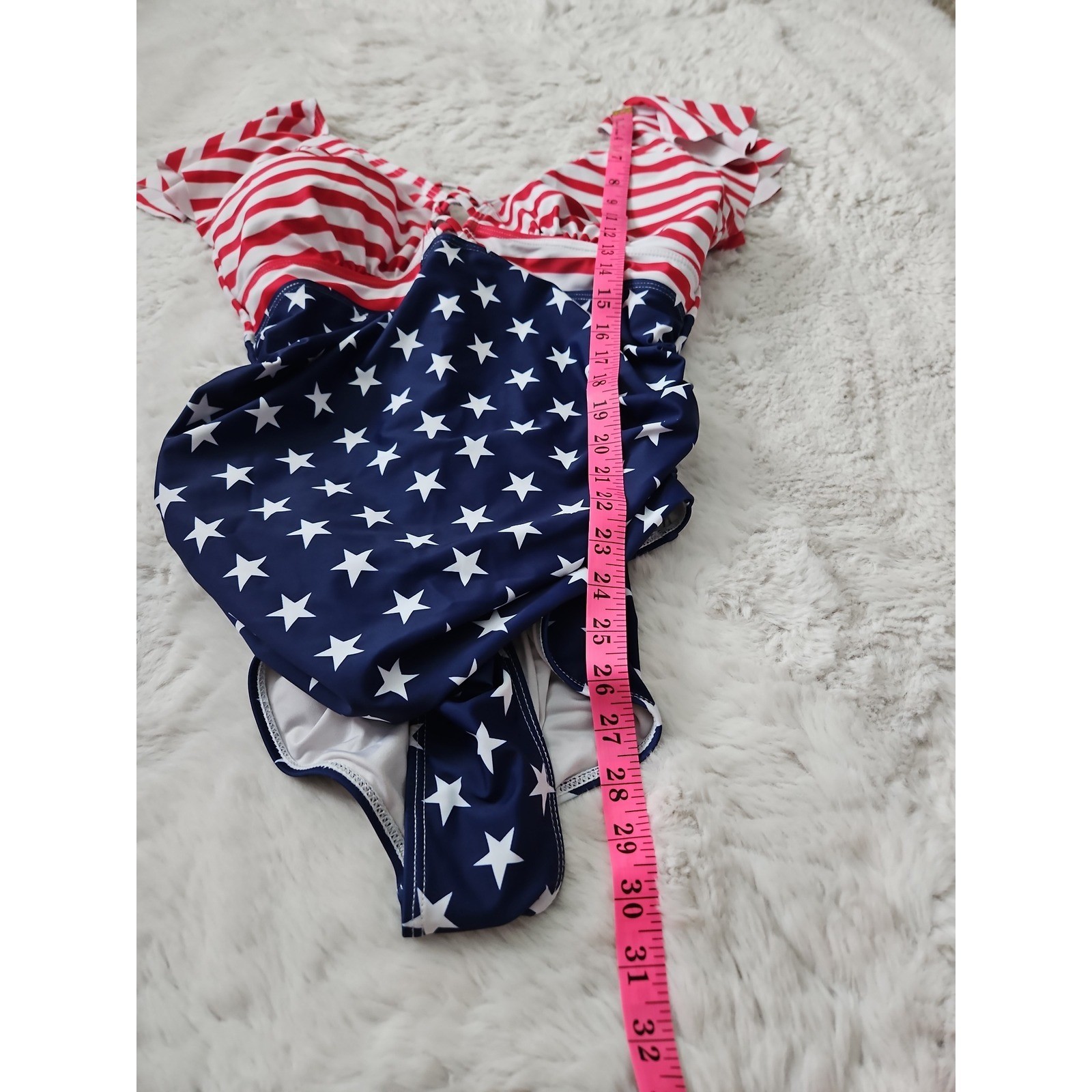American Flag Patriotic One-Piece Swimsuit XXL