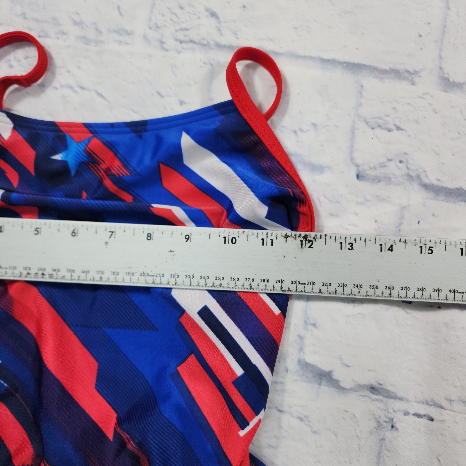Speedo WOMENS JUNIORS 28 Pro LT Stripes & Stars Relay Back One Piece Swimsuit