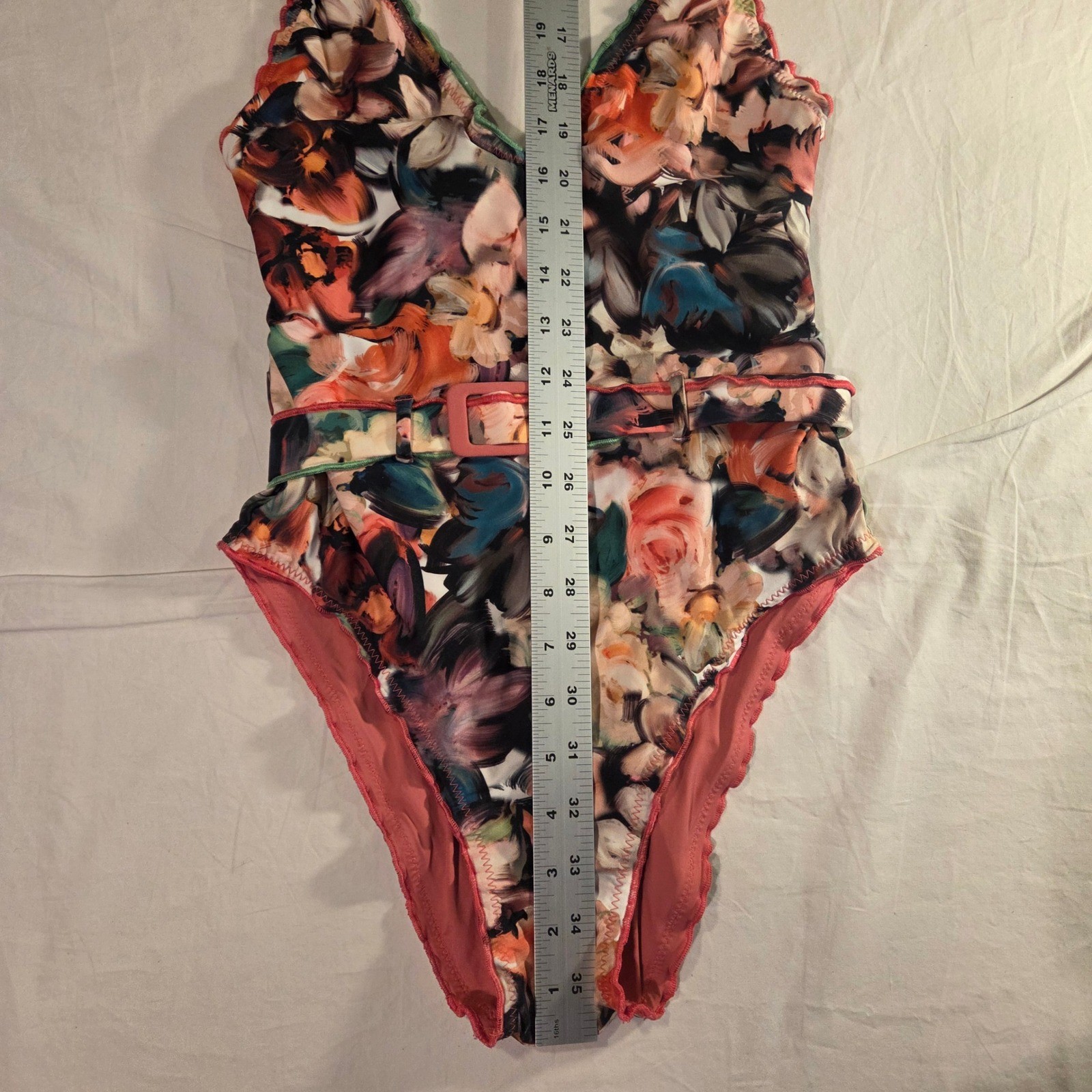 Becca Women’s One Piece Swimsuit Impressionist Floral Print, Size S, Multi
