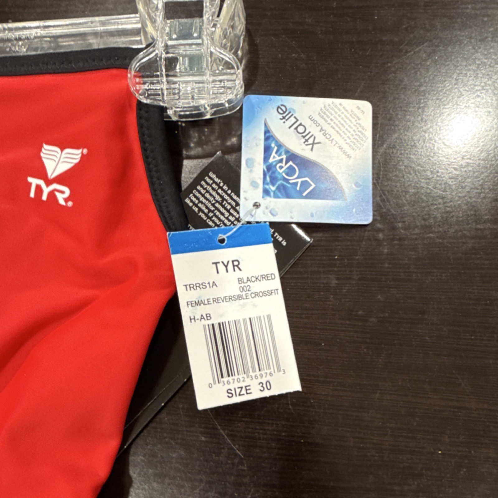 TYR Reversible Crossfit Competitive Swimwear One Piece Female Size 30 Red/Black