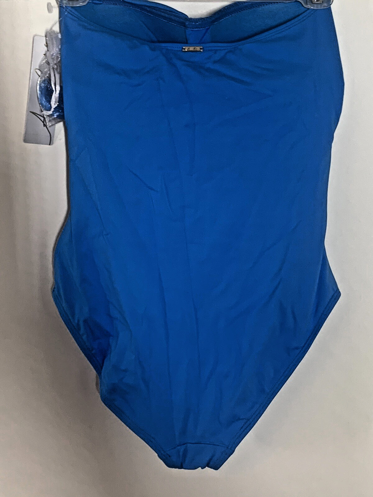 Women’s Swimsuit Sz 6 Anne Cole Blue Twist Front Bandeau 1 Piece. MSRP $88 D009