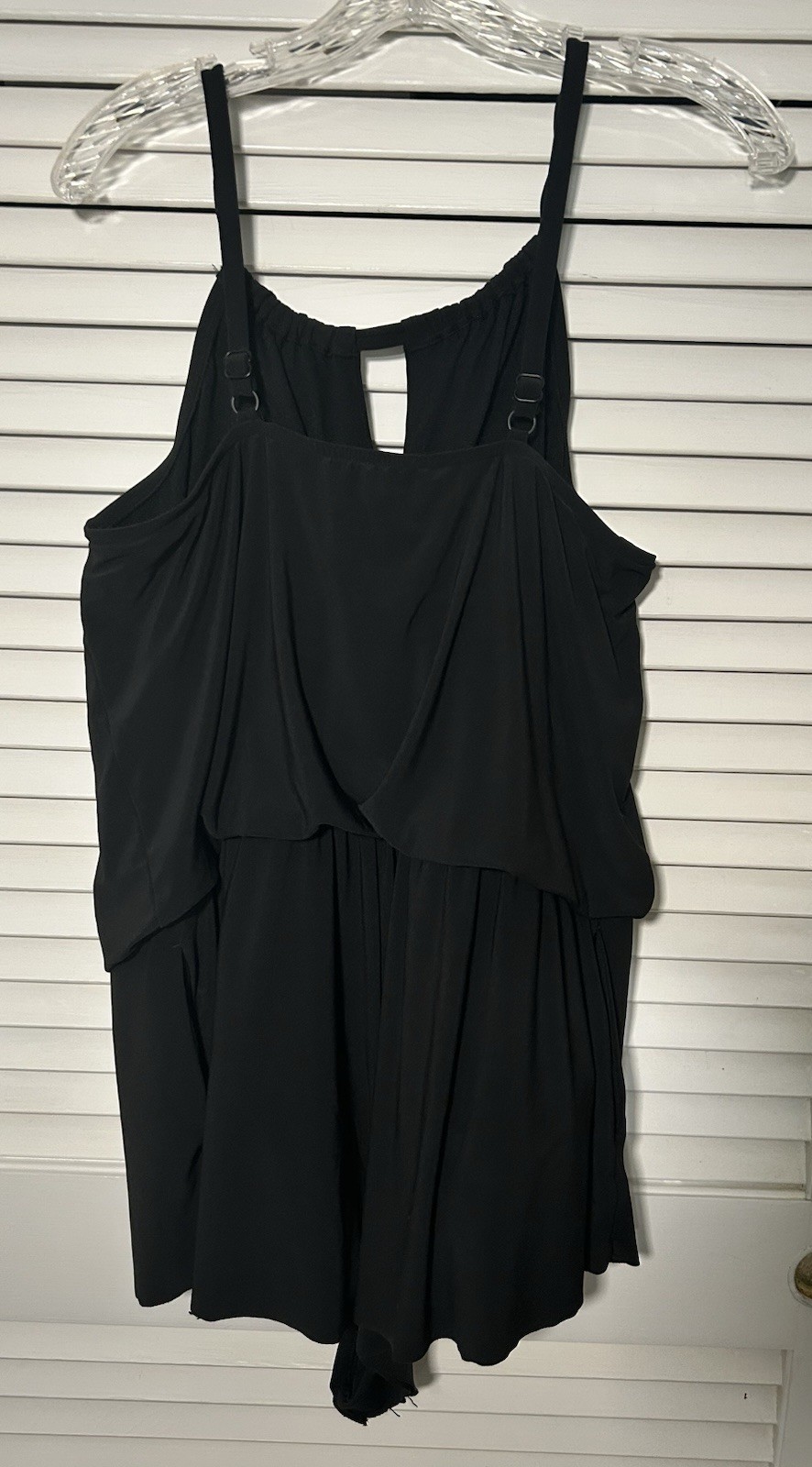 Aqua Green Women’s Black Swim Romper Size 16 Pockets Swimming Summer