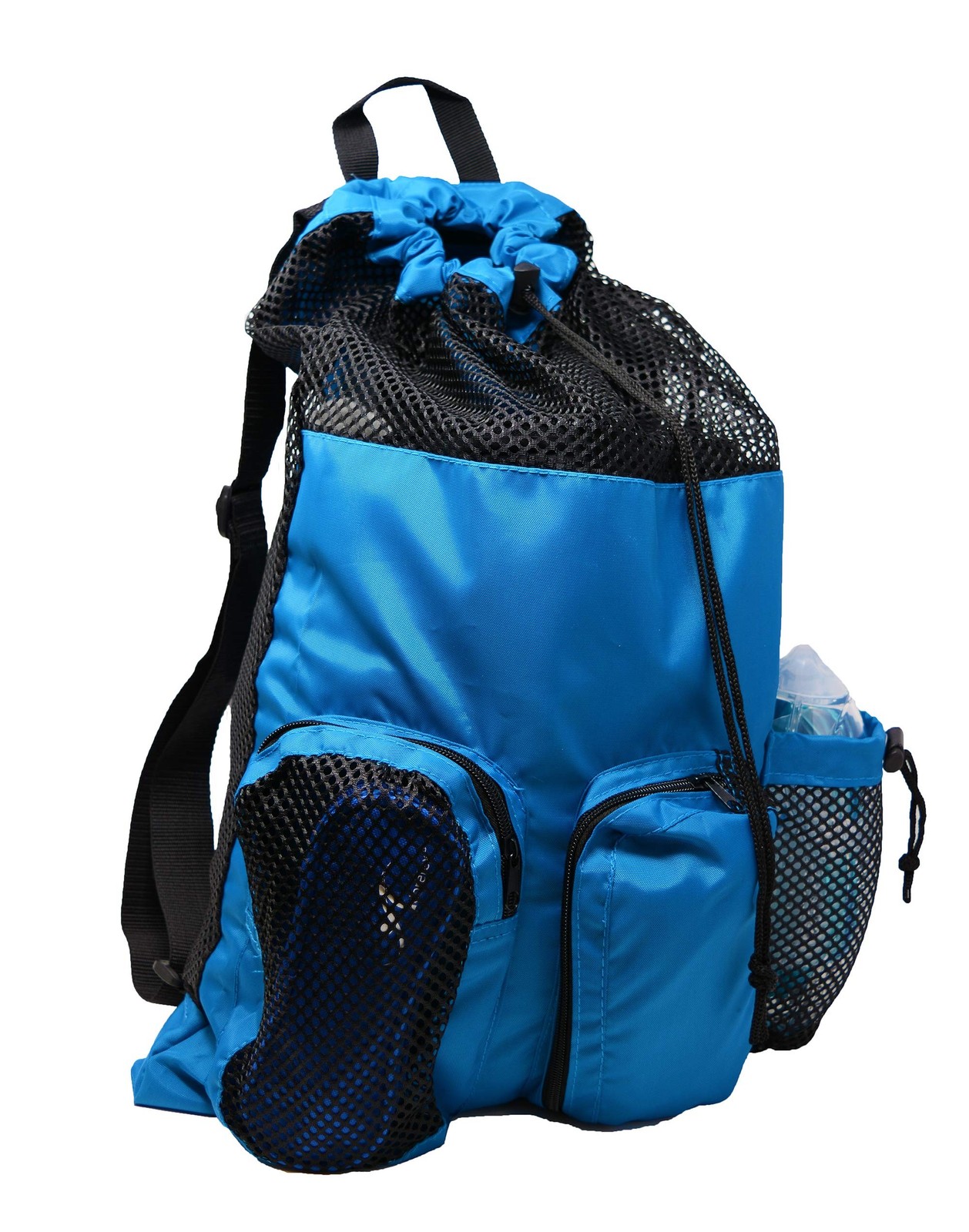 Adoretex Quick Dry Mesh Equipment Sport Drawstring Gym Swim Bag Blue