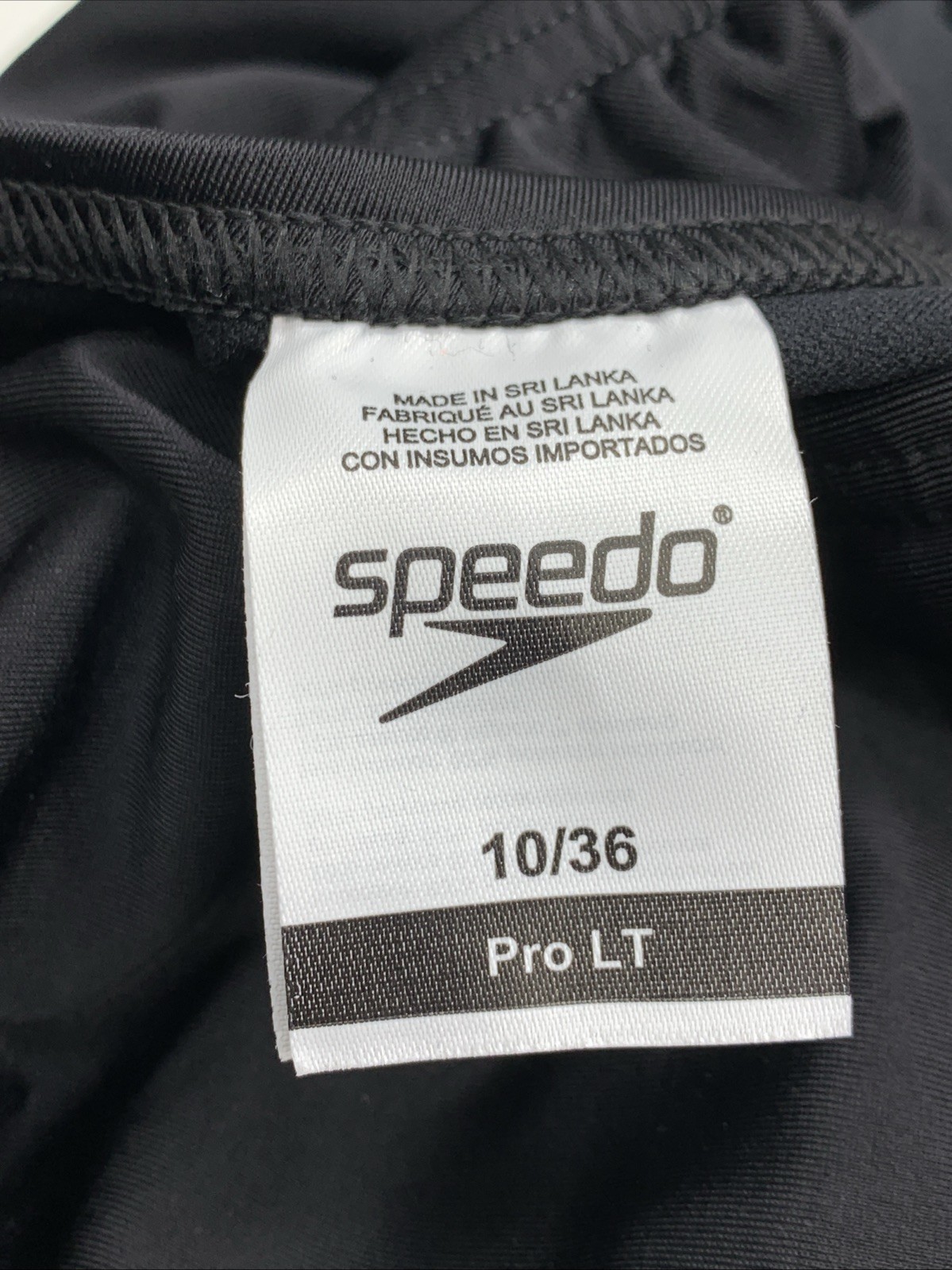 Speedo Women’s Team Black One Piece Swimwear 10/36 Competition New Tags