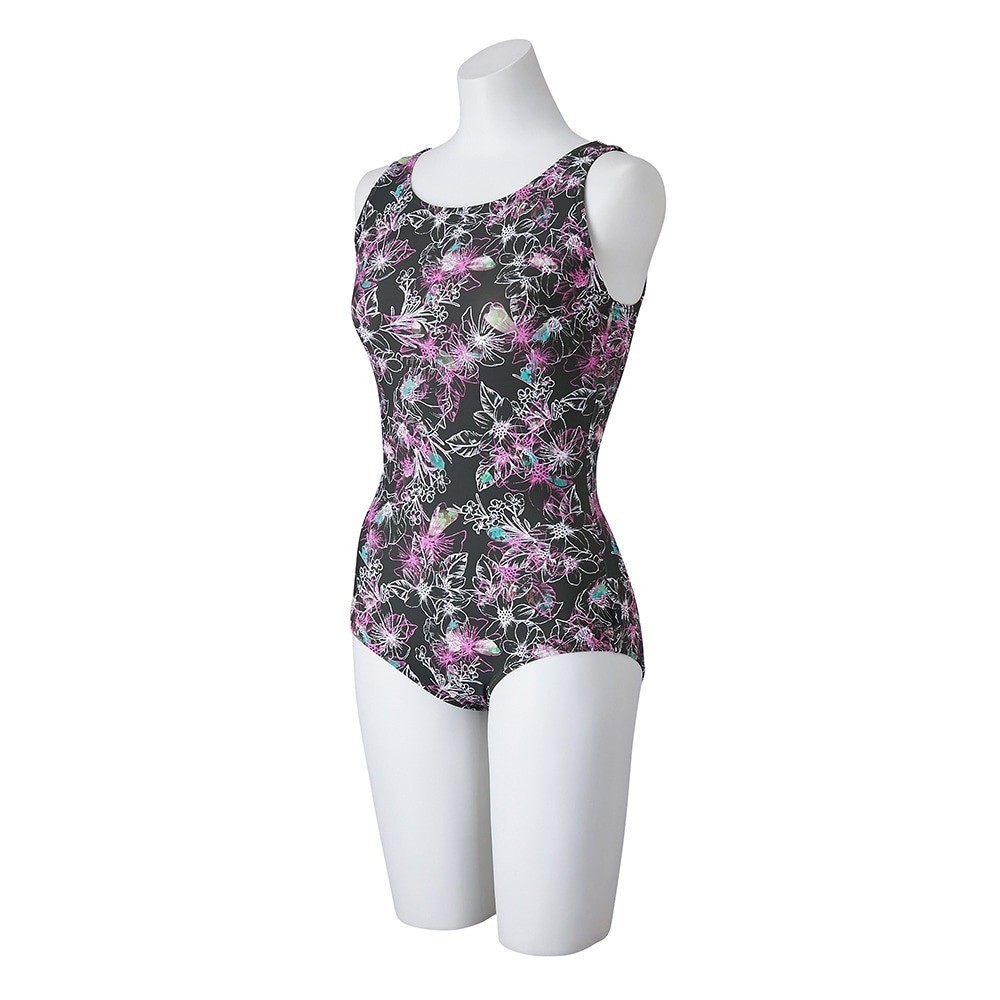 Mizuno Women’s Aqua Fitness One-Piece Swimsuit N2JAC82133 Green 2025SS U-Back