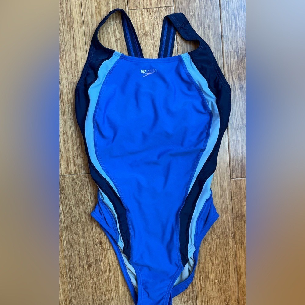 Womens Swimwear Speedo one piece Swim Suit Navy Blue Size 10 C-26