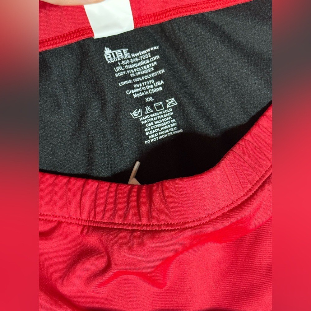 Red Lifeguard Bikini Bottoms Guard Print Rise Aquatics XXL Womens
