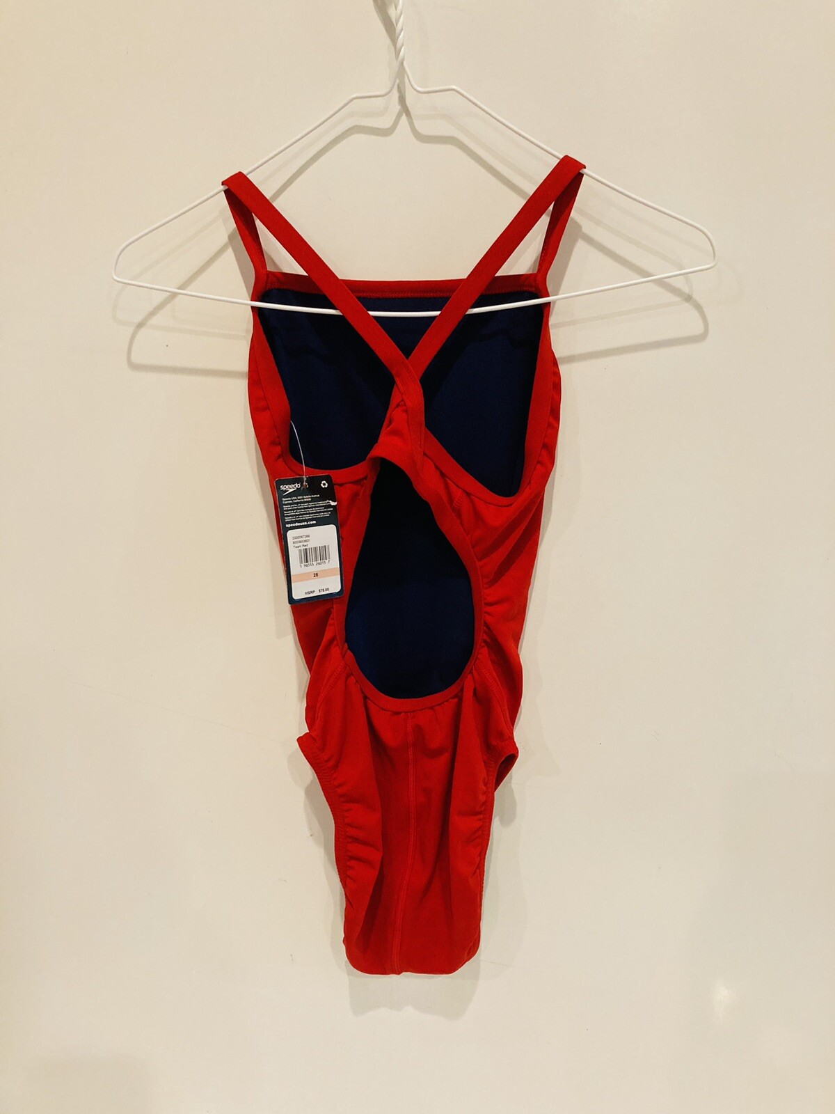 Speedo Guard Women’s Flyback Endurance+ Training Swimsuit Size 28 Red Lifeguard