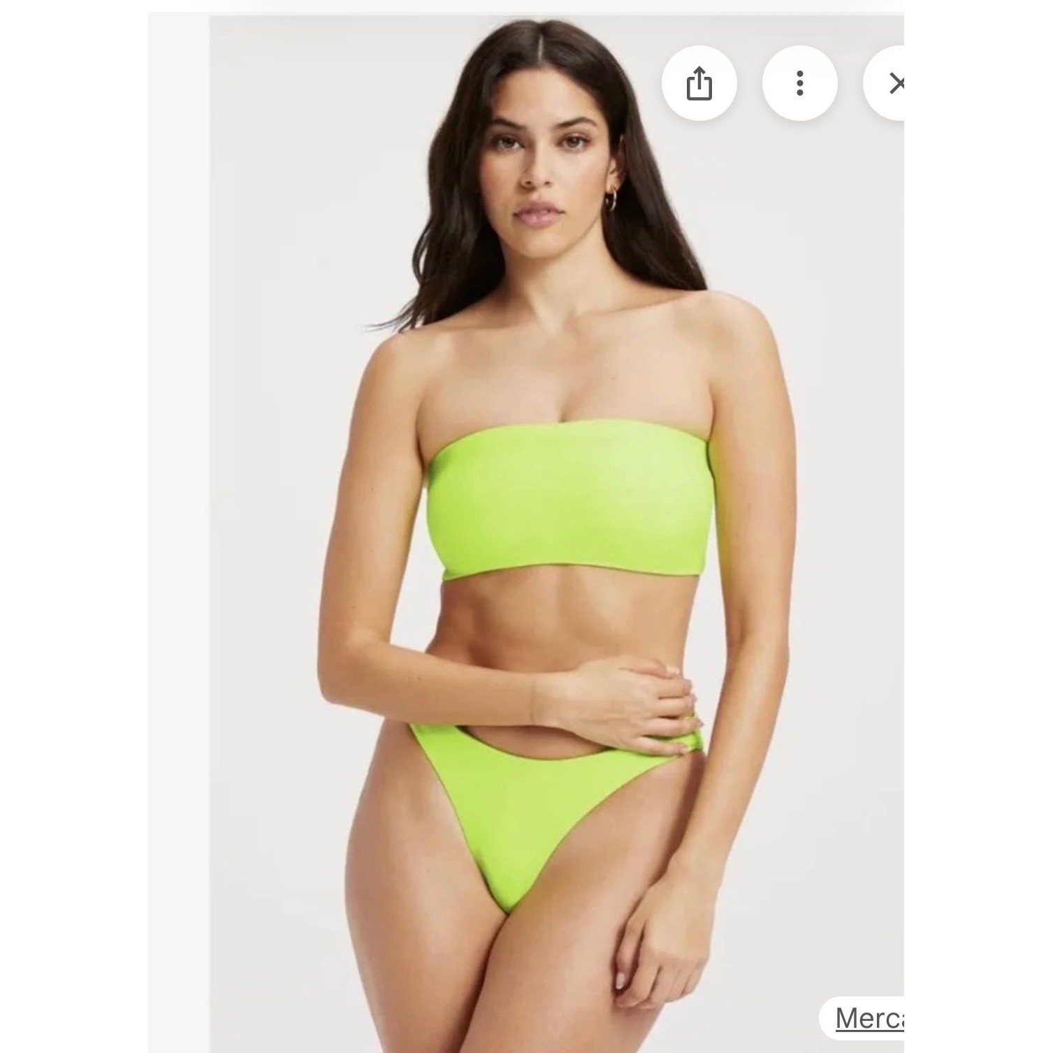 Good American Bandeau Bikini Top 5XL Electric Lime Neon Strapless Swim GSW0766