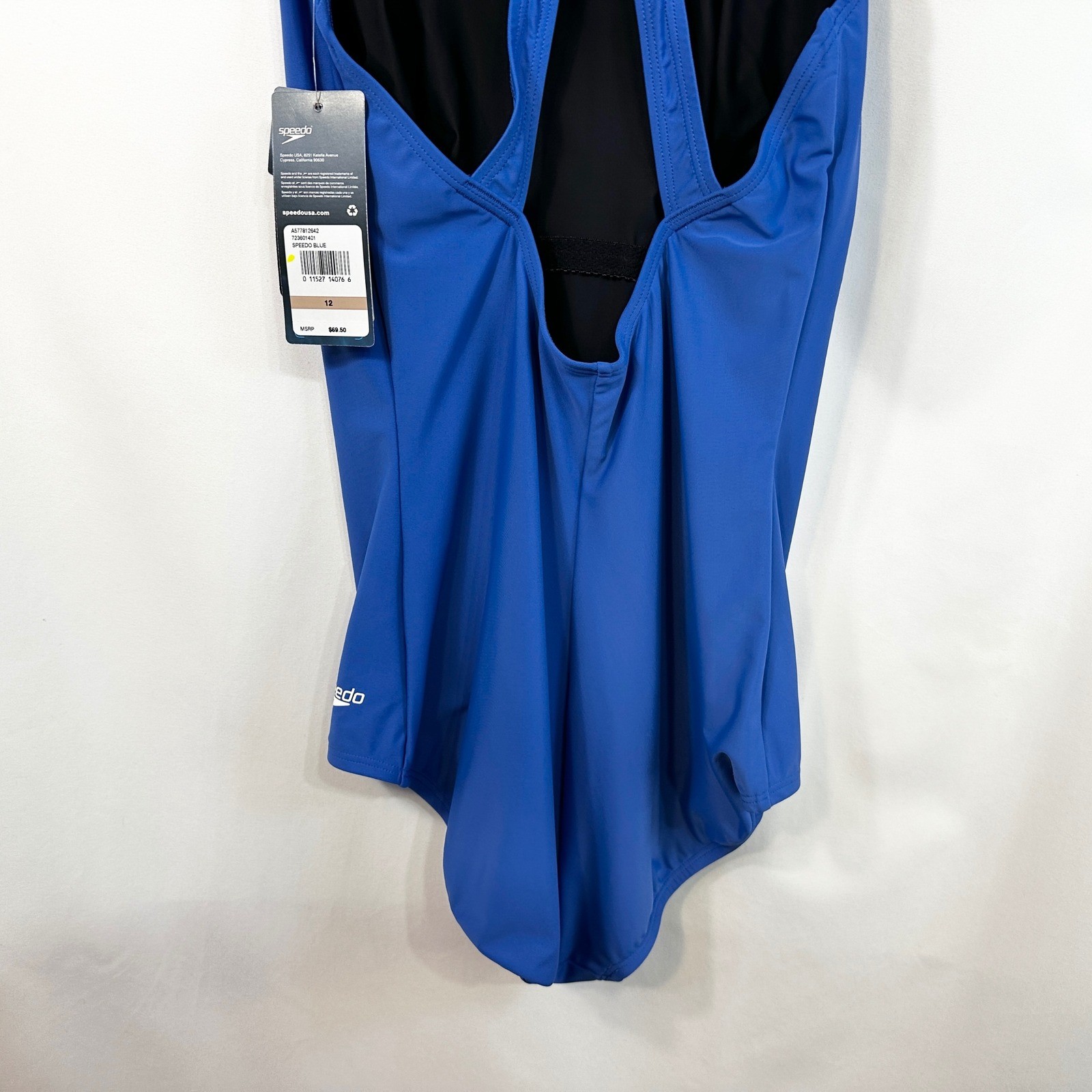 Speedo Endurance+ Size 12 Swimsuit Blue One Piece UPF 50+ Modest Cut NWT 888