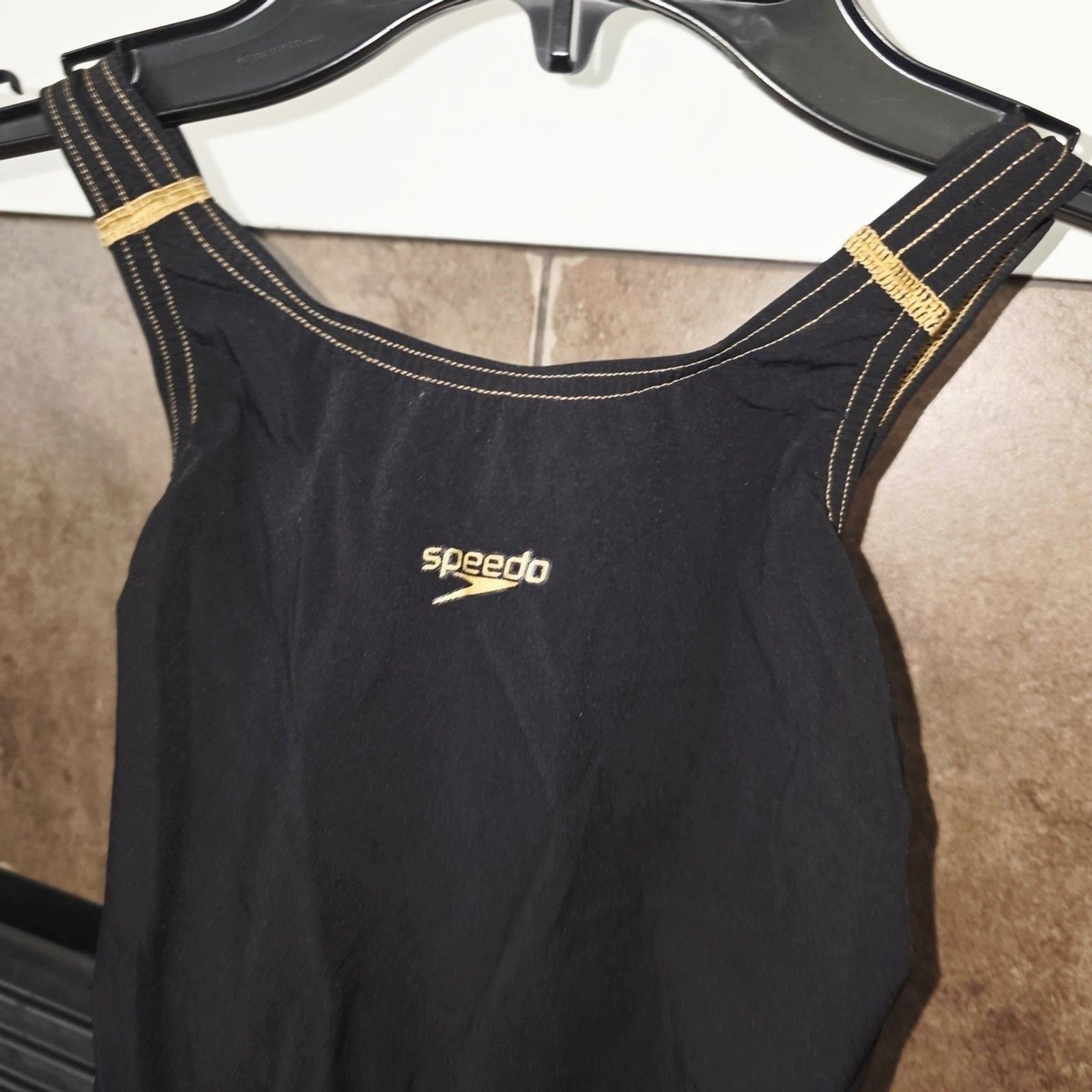 SPEEDO FASTSKIN Sz 26 LZR PRO Black Gold Competition Logo Swimming RaceJersey