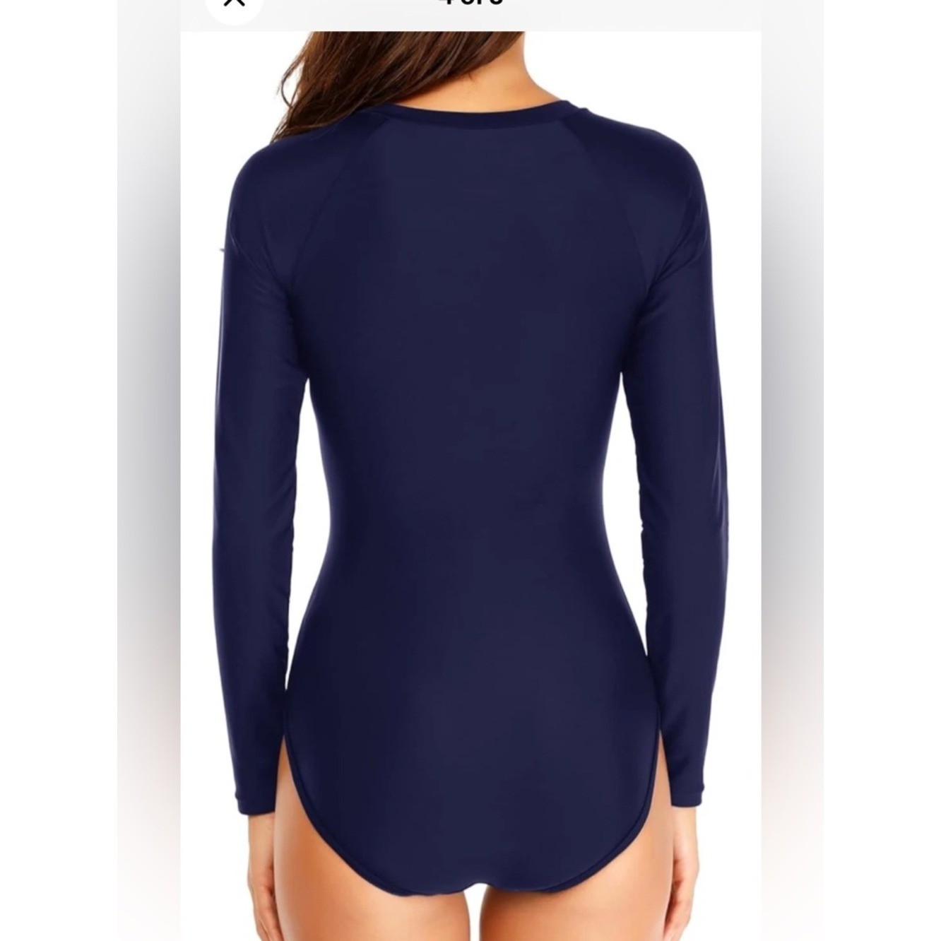 Daci Women’s Zipper Diving Rash Guard Swimsuit Built-In Bra-Navy Blue Size M