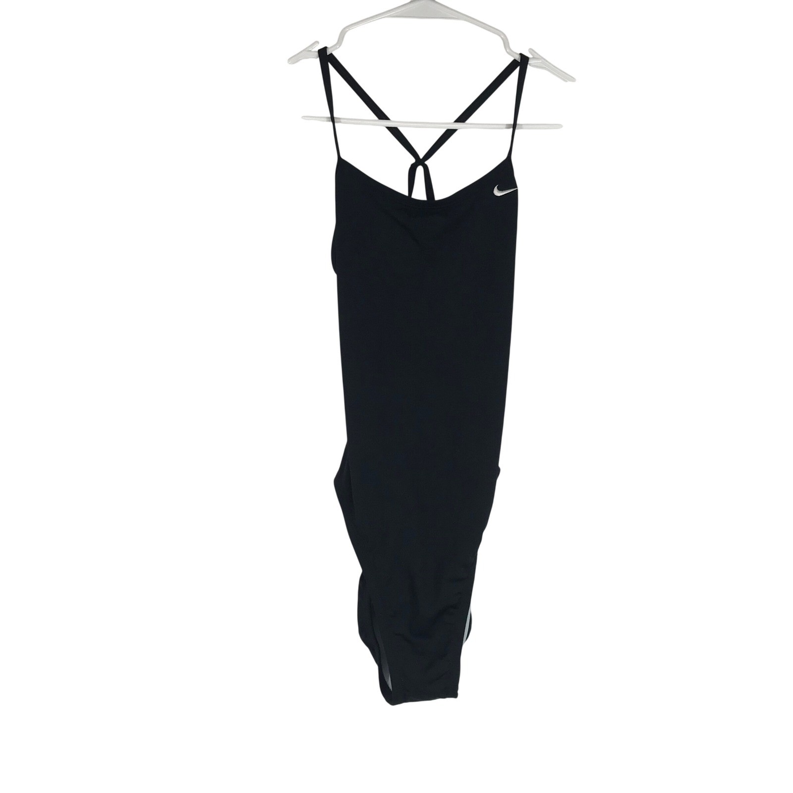 Nike Womens Performance One Piece Swimsuit Black Cutout Back Size 30 WMS 4
