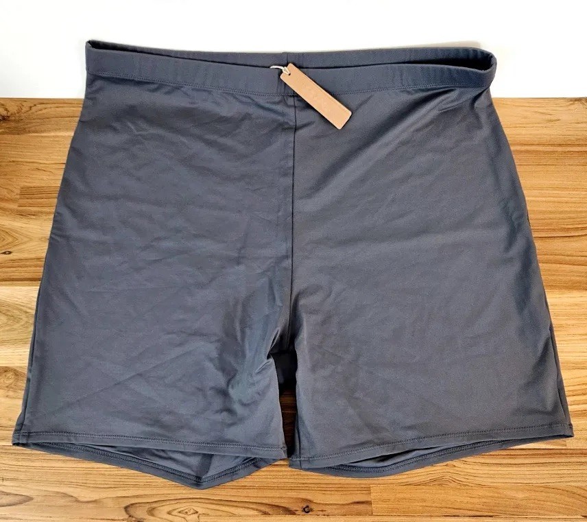 SKIMS Mid Waist Swim Short Gunmetal Grey Style: SW-MWS-0750 Size 4X NWT