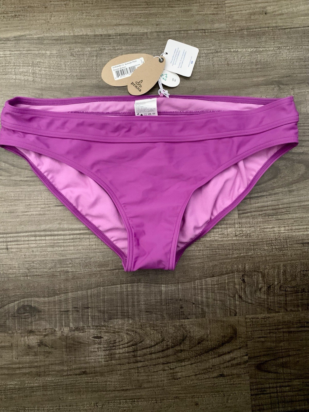 Prana Swim Bikini Bottoms Women’s Size XL Summer Plum Ramba Quick Drying New