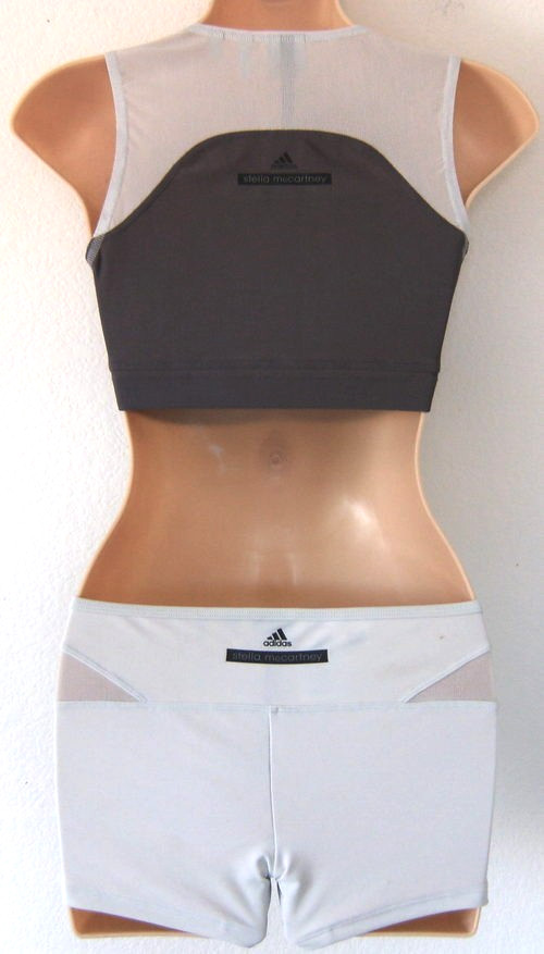 Adidas VINTAGE Stella McCartney Swim Tank Top-Short Suit Bikini Bottom Set sz 34
