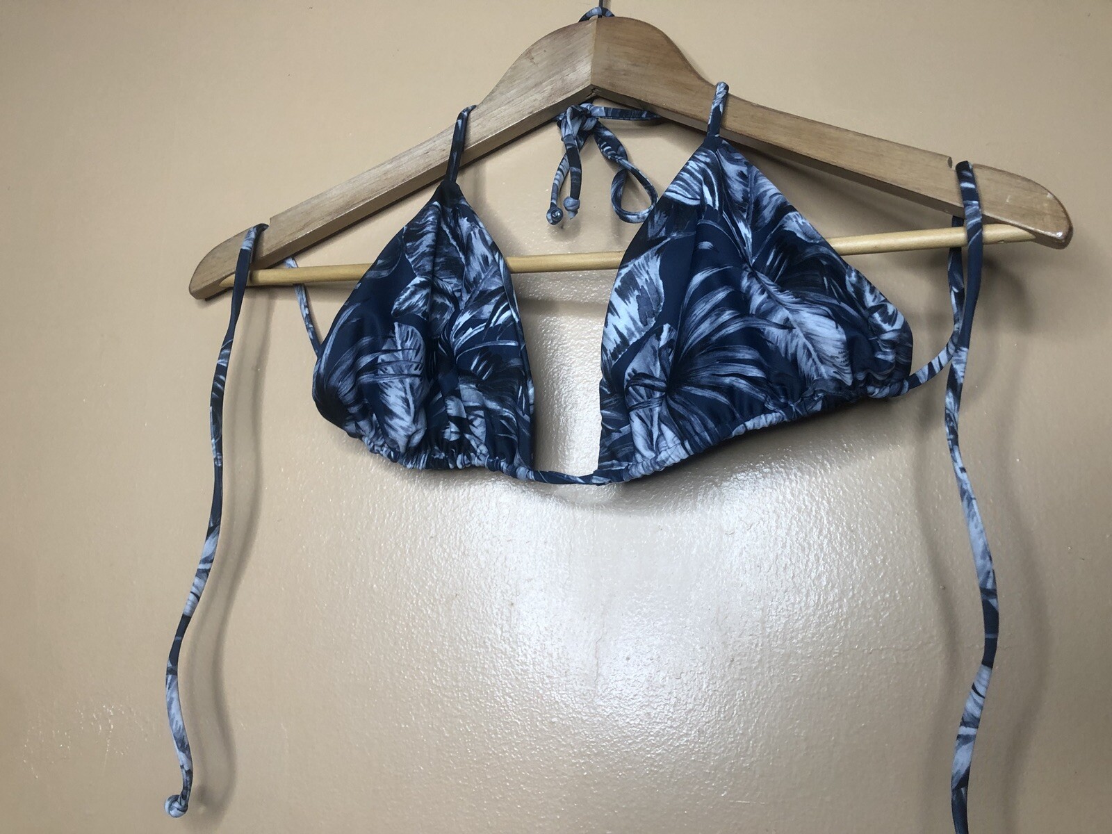 Women Girls Swimsuit Bikini Top Black Floral Print
