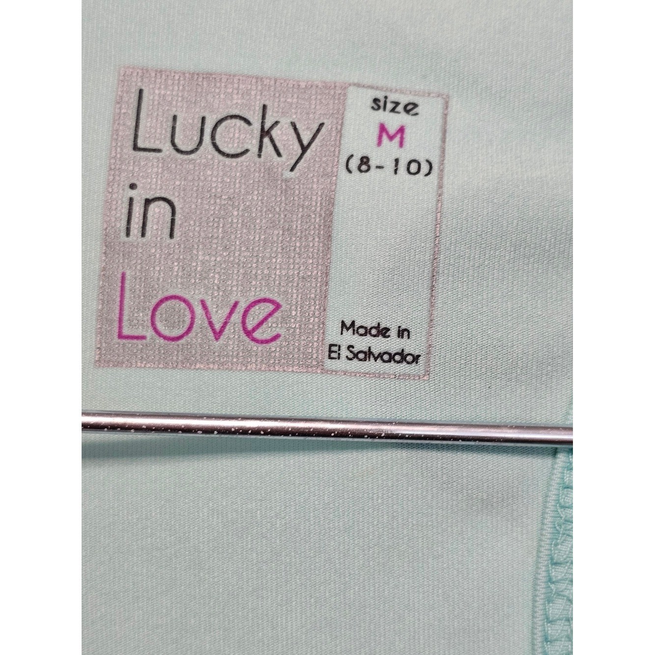 Lucky in Love Aqua Geometric Racerback Active Tank Top Size M (8-10)