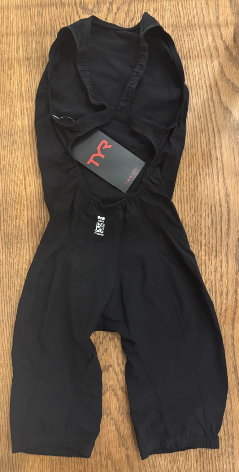 TYR Women Girls Black 26L Tracer Light Aeroback Swim Short John USA Made New Box