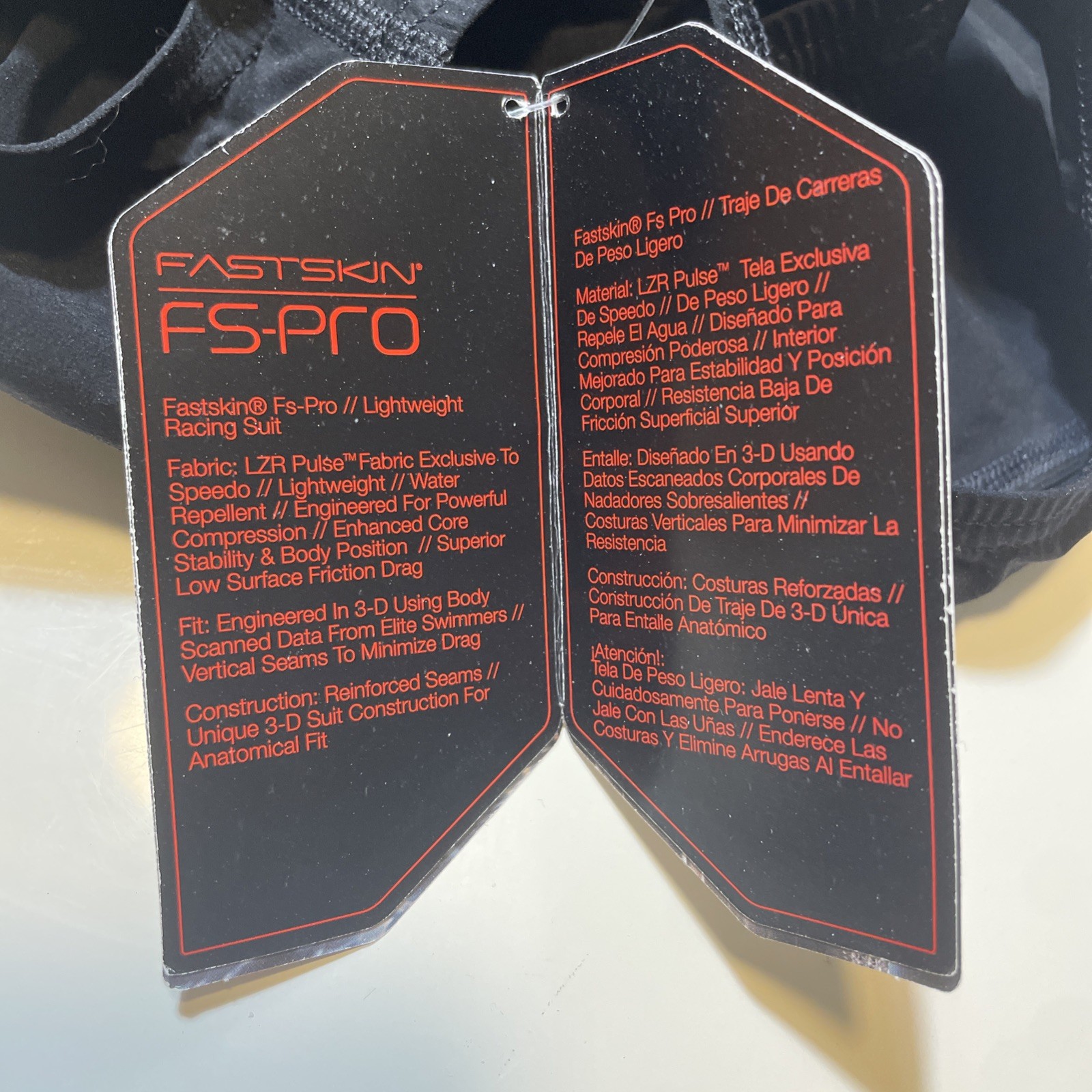 New /Tags Never Worn Women’s Black Speedo Fastskin FS-PRO Race Swimsuite Size 32