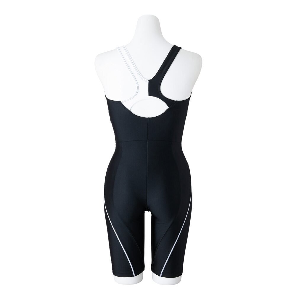 Mizuno Women’s Swim Fitness All-in-One Swimsuit Two-Tone Design Black/White 2025