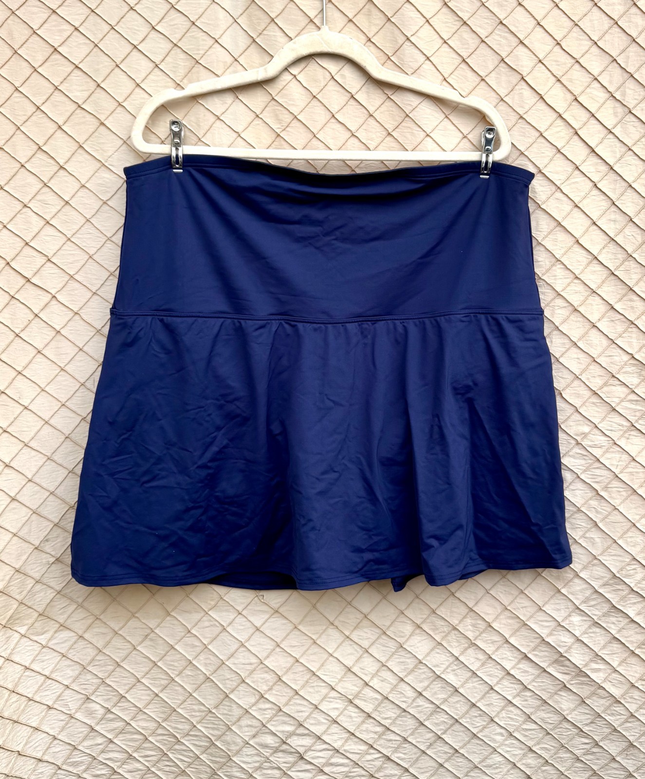 Lands’ End Size 22W Women’s Navy Elastic Waist Pull on Swim Skort