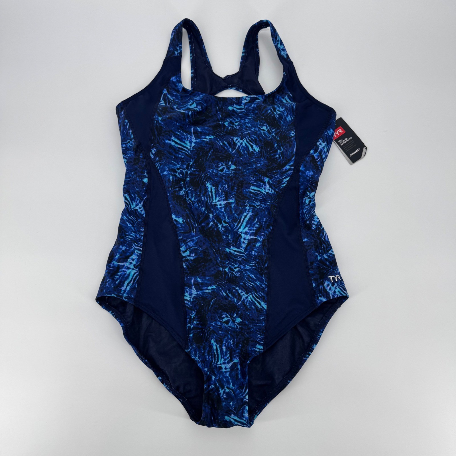 TYR Womens Max Splice Controlfit One Piece Swimsuit Navy Blue Size 20 P07003 NEW