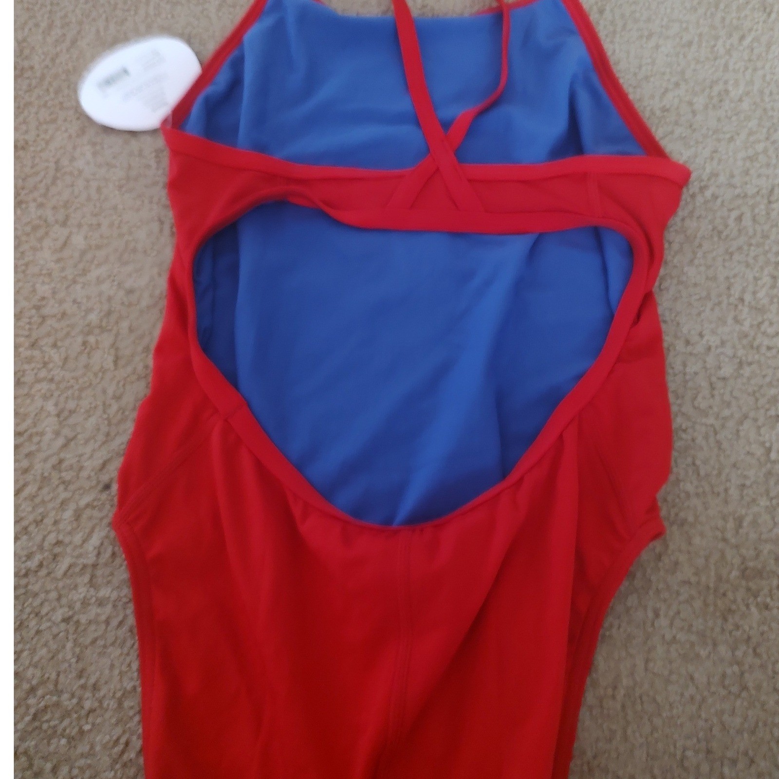 Sporti HydroLast One Piece Swimsuit Women 38 Red NEW Thin Strap Athletic Racing