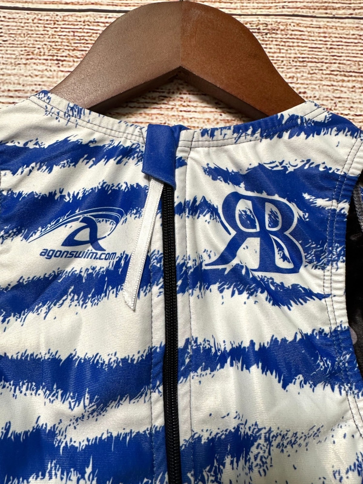 Agon Speedline 2.0 Women’s Competition Swimsuit Size 40 Blue White Racing Suit