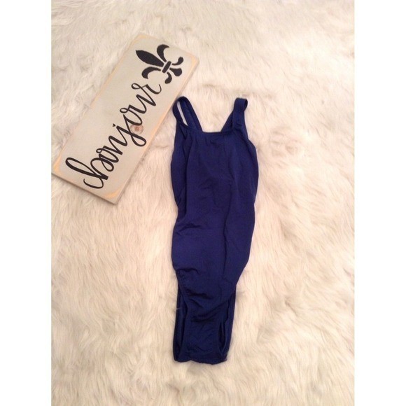 Speedo Performance Navy Blue One Piece Swimsuit Racerback Training Swimwear 6/32