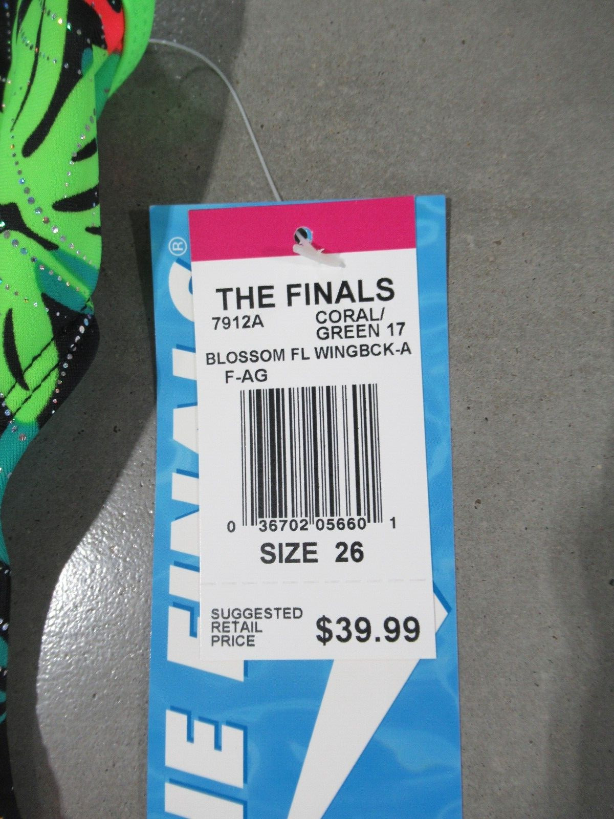 TYR The Finals Blossom Foil Size 26 Coral/Green *NWT*