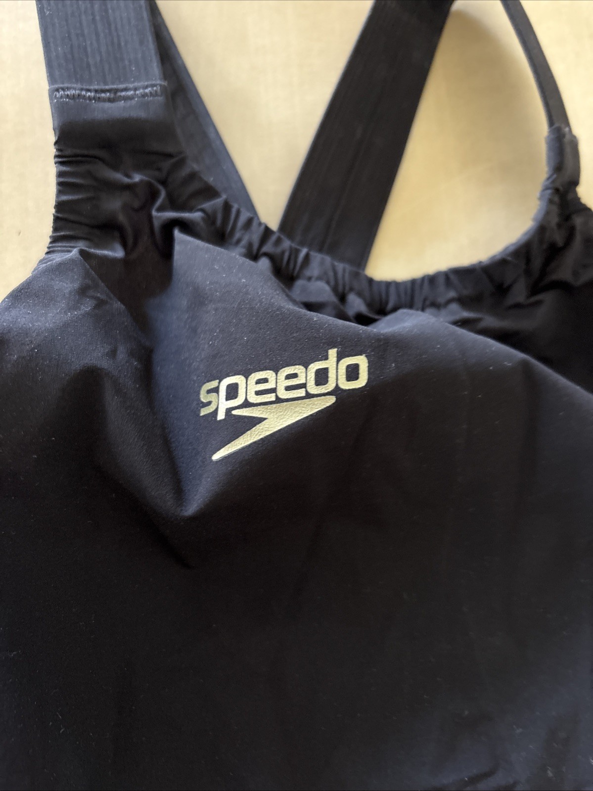 Speedo Fastskin Women’s Size 23 LZR Black Open Back Gold Logo