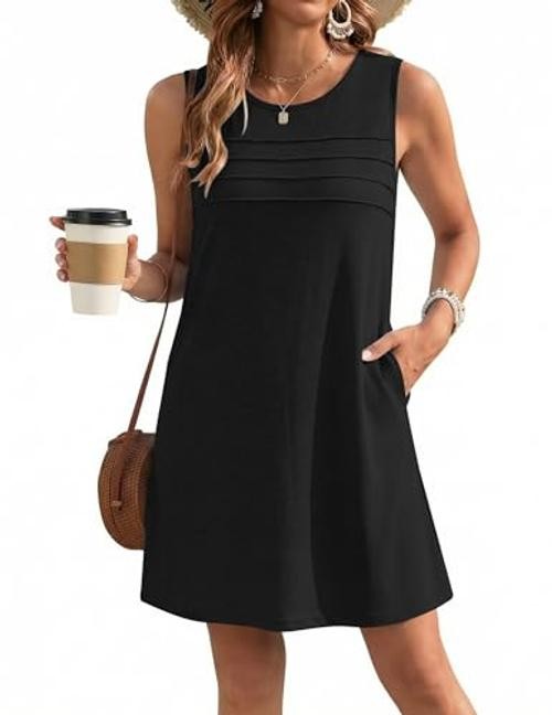 Womens Swimsuit Cover Up Pleated Front Bathing Suit Coverups Large 1-black