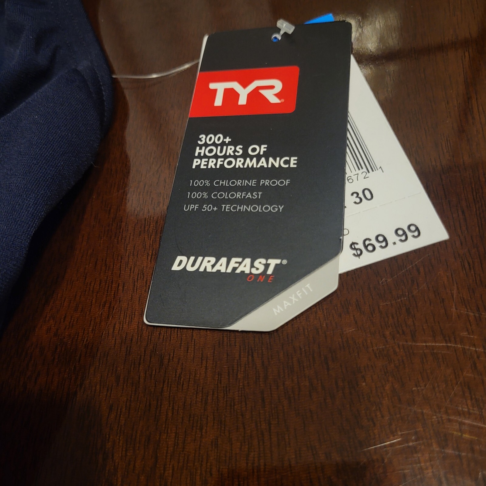 TYR Women’s Size 30 Durafast Maxback Maxfit Navy Blue Swimsuit NWT $70 Swim Suit