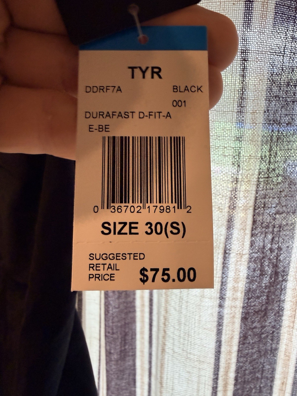 TYR Durafast Diamondfit Swimsuit Black Size 30 S Training One Piece NWT