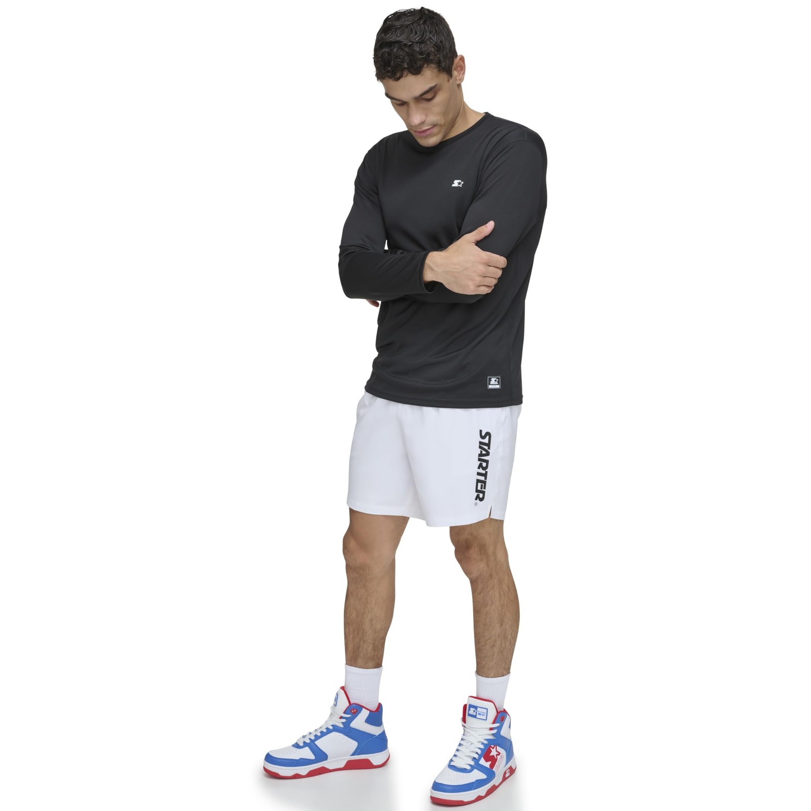 Starter Men’s Quick Dry Long Sleeve Lightweight UPF Active Top Large Black