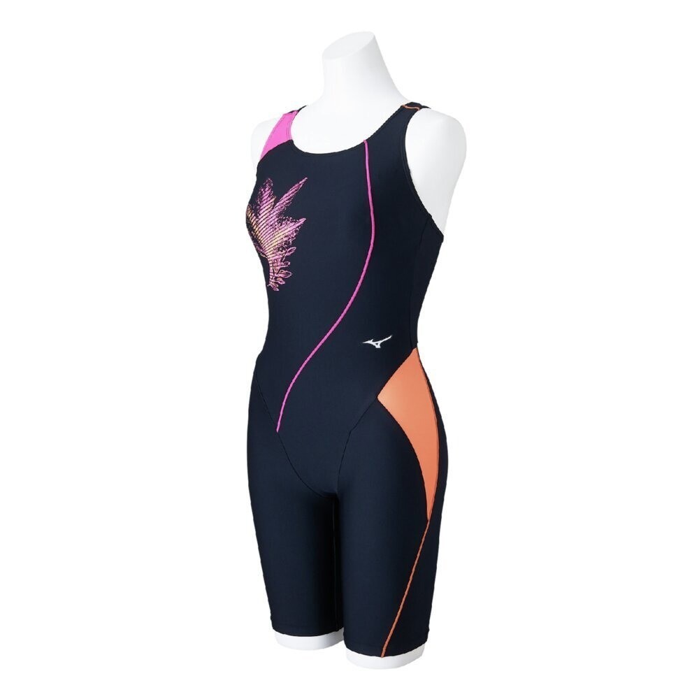 Mizuno Women’s Swim Fitness All-in-One Swimsuit Back Strap Stroke ONE Black/Pink