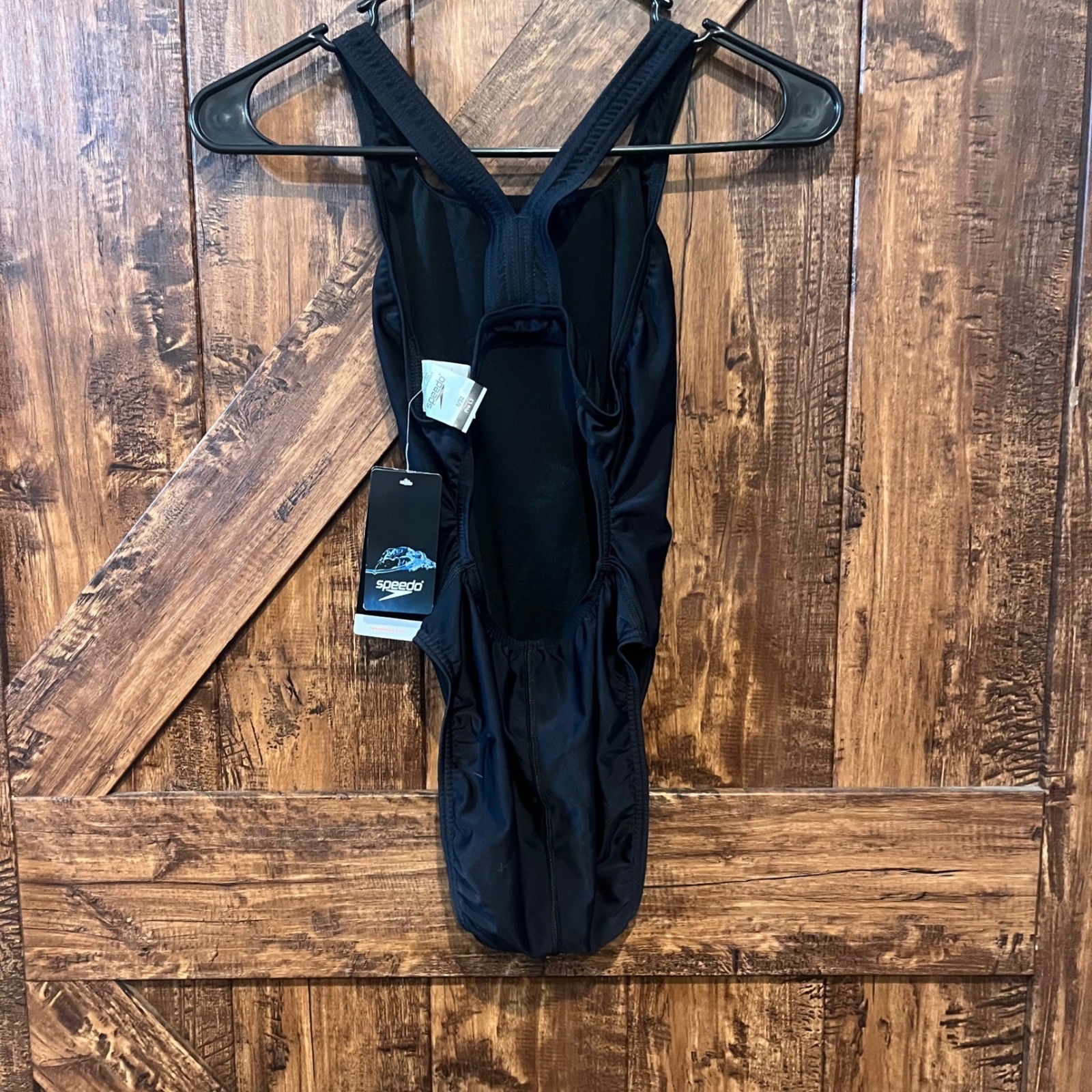 Speedo Womens Swimsuit One Piece Team Black Size 6/32 Training NEW