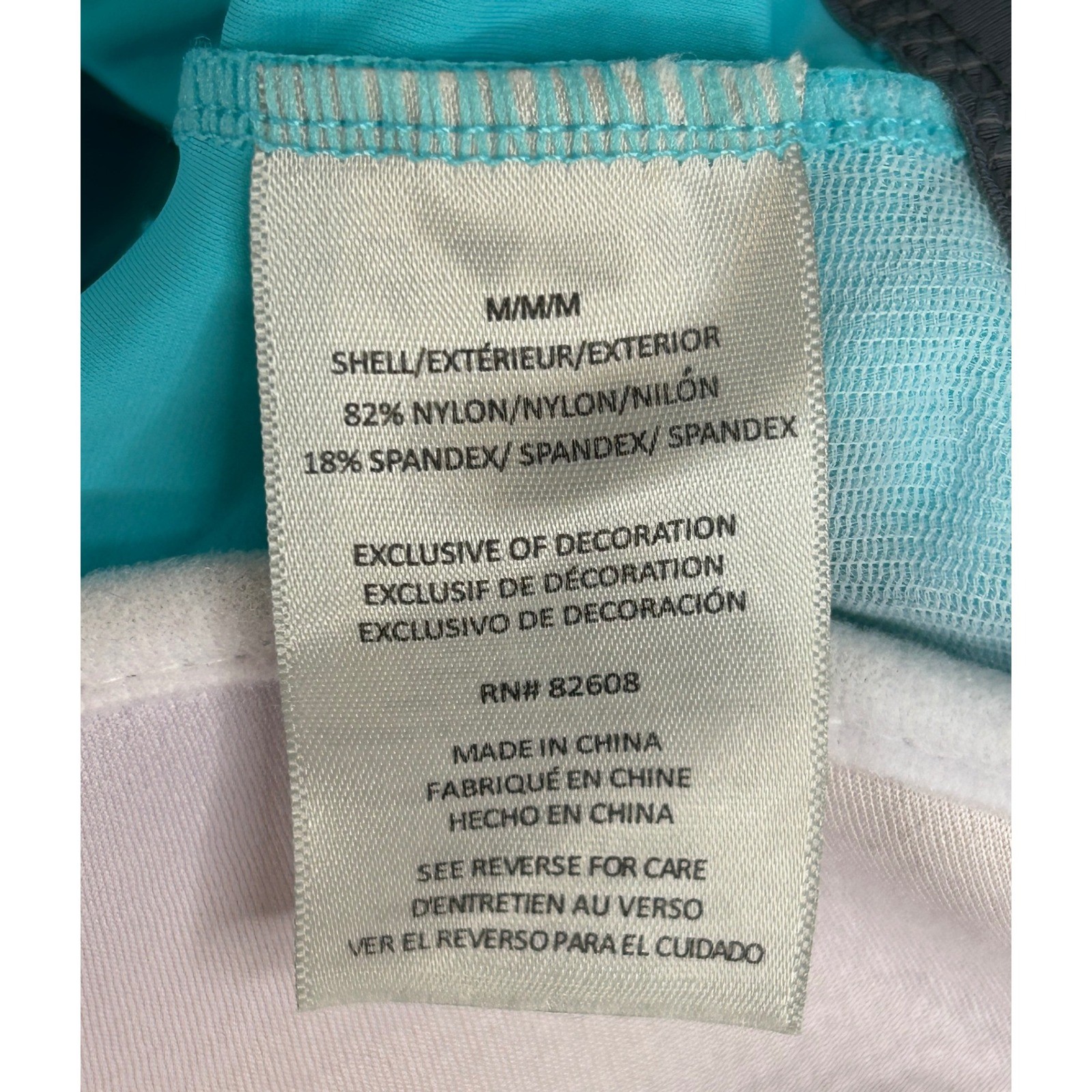 Free Country Tankini Swim Top Adjustable Drawstring Turquoise Blue M