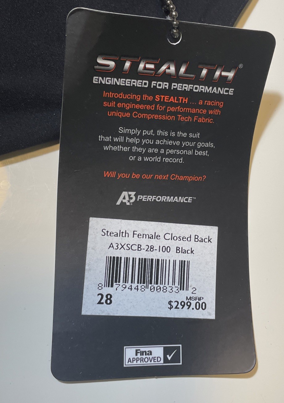 New With Tags. Never Worn. Stealth Women’s Closed Back Kneeskin Black Size 28