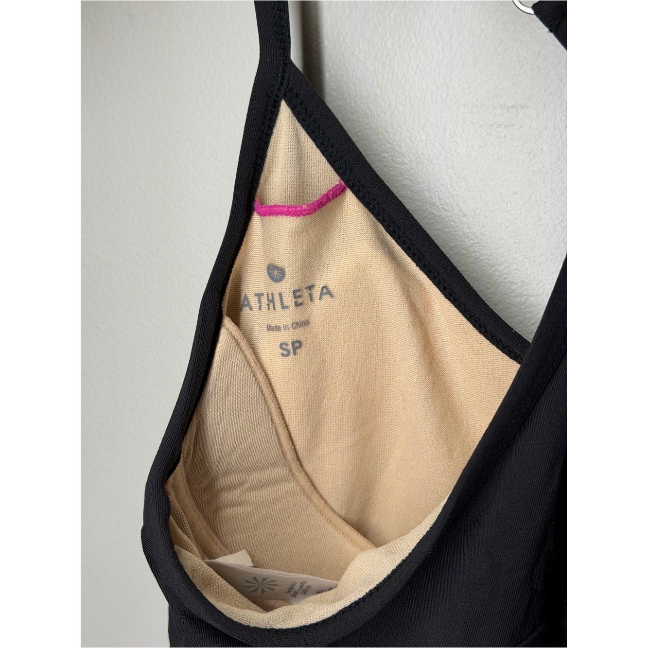 Athleta Shorebreak Swim Dress Racerback Built In Bra One Piece Black Athletic